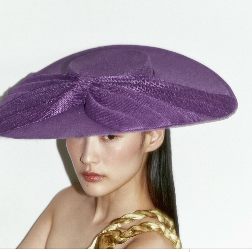 Zara Purple Wide-Brim Hat